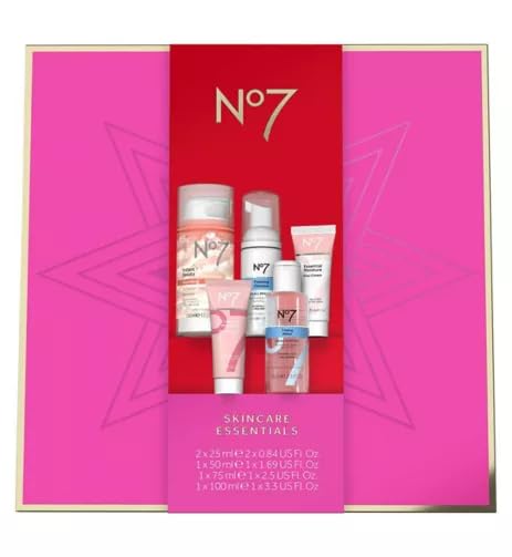 Boots No7 The Skincare Essentials Gift set + Free Merry Xmas 3D Key Rings - XMAS Gift Set, Birthday Present