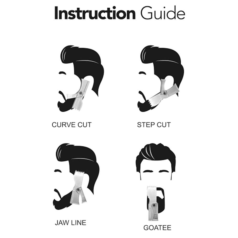 SEIWEI Beard Shaper Template Beard Shaping Tool Styling Comb Stencil for Goatee Mustache Sideburns Facial Hair Trimming Guide Grooming Shaper for Men