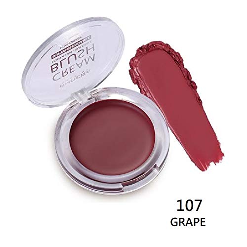 Phoera PHOERA Makeup Face Cheek Blush Cream Matte Blusher Super blend-able Sweat-Resistant Pressed Foundation Non_Greasy Palette AQUAPURITY (107 GRAPE)