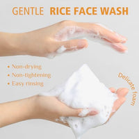 Trendyfave Rice Facial Cleanser, Rice Face Wash With Vitamin E, Moisturizing Cleanser For Dry Skin, Korean Skincare Deep Pore Cleansing, Exfoliating Scrub Cleanser