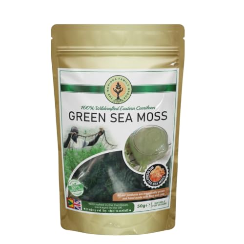 THE MORINGA FAMILY GROUP 100% Wildcrafted Sea Moss - Nutrient Rich Dried Sea Moss for Health & Wellness - Supports Digestion, Immune System & Skin Health - Perfect for Smoothies, Wellness Recipes or Daily Nutrition | Green