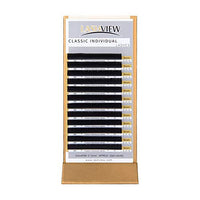LASHVIEW Eyelash Extensions, Premium Single & Classic Individual Lashes, 0.15 Thickness C 15mm, Natural Semi-Permanent, Soft Application-Friendly