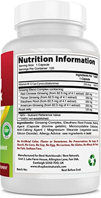 Best Naturals Ginseng Complex 1000 mg 120 Capsules (120 Count (Pack of 1))