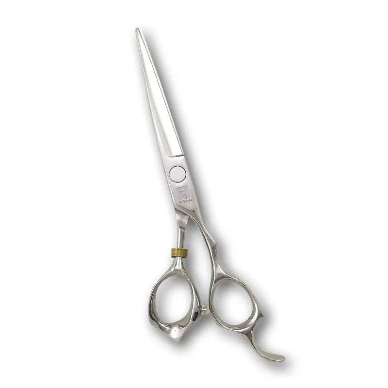 Titan Scissors Titan T3D60 Professional Barber Scissors 6” 440C Japanese Steel Hair Cutting Scissors with Stabilizer, Precision Straight Hairdressing Scissors for Men & Women