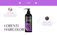 Lorenti Semi Permanent Direct Coloring Cream | Long Lasting Hair Colour Result | Purple 250ml