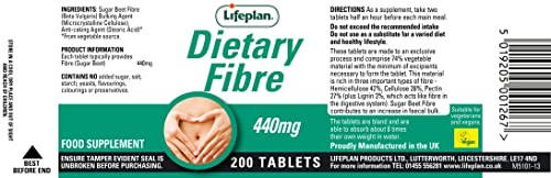 LIFEPLAN Lifeplan Dietary Fibre 440mg 2 x 200 Tablets