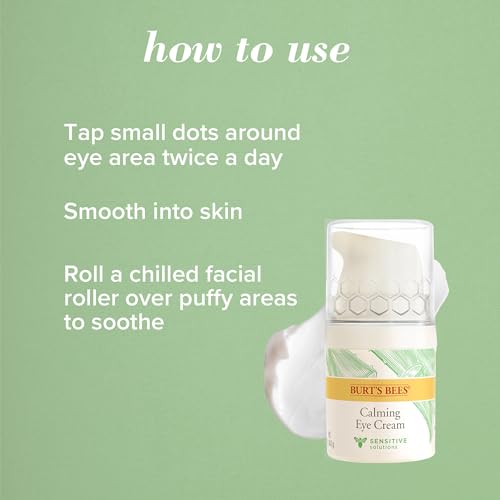 Burt's Bees 98.9% Natural Hydrating Daily Eye Cream Tube, Sensitive Formula, 14.1 g