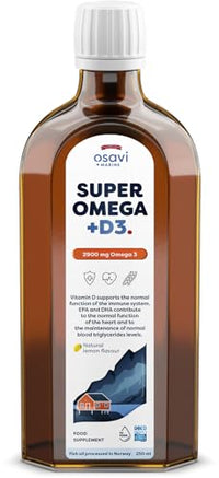 OSAVI Osavi Super Omega + D3, 2900mg Omega 3 (Lemon) - 250 ml.