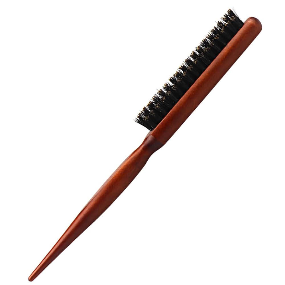 Nazeauf Teasing Hair Brush - 1Pack Back Combing Brush - Back Hair Brush - Boar Bristle Hair Brush with Tail Handle, Professional Teasing Hair Brush, for Wet Curly Hair or Damaged Hair Reducing Hair Breakage