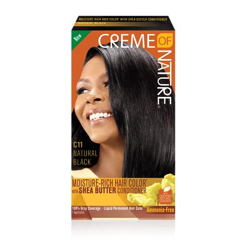 Creme of Nature Moisture Rich Hair Color with Shea Butter Conditioner - C11 Natural Black