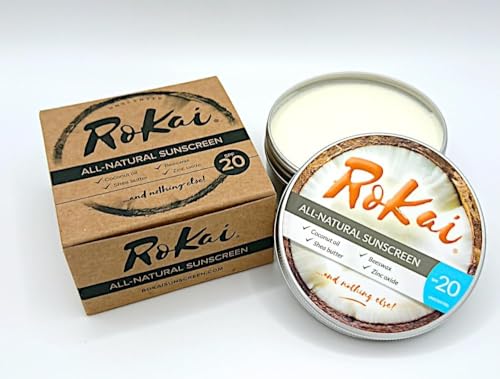 RoKai All-Natural Sunscreen Unscented SPF20 - Only 4 Ingredients, 100% Natural and Organic, Non-Toxic, Non-Nano, Chemical-Free, Perfect for Sensitive Skin (Unscented, 100ml), Recyclable Packaging