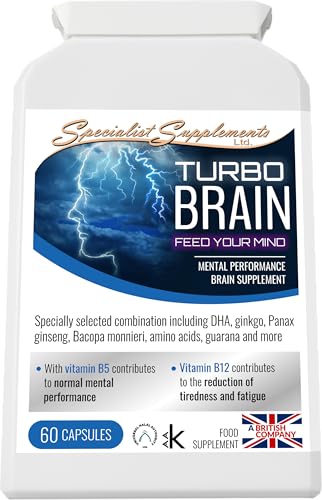 Specialist Supplements Turbo Brain (Mental Performance Brain Supplement), 60 Capsules