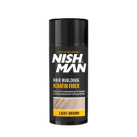 nishman NISHMAN Hair Fibres, Light Brown, 21g | Hair Building Keratin Fiber | Hair Powder for Thinning Hair | Hair loss Concealer for Women & MeN
