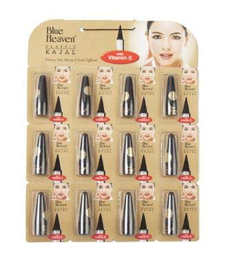 12 Pc Blue Heaven Kajal"Herbal Kajal With Vitamin E Color Natural Black