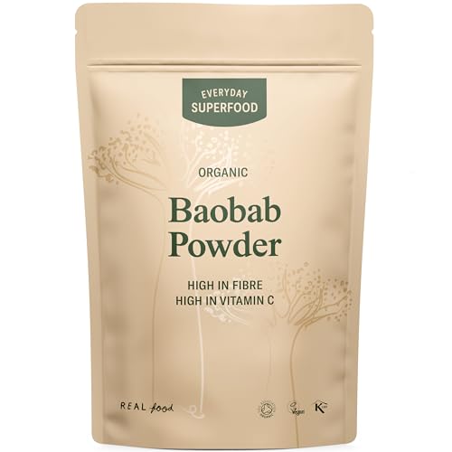 Everyday Superfood Organic Baobab Powder 50g, High Vitamin C, Perfect in Smoothies, Tea and Baking