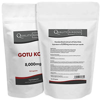 Quality Ginseng Direct GOTU KOLA - 8,000mg Capsules - Powerful Formula (90 Capsules)