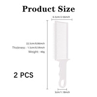 FZGLHQQ 2 PCS Fade Combs Professional Hair Cutting Combs Barber Combs Clipper Combs Anti-Static Heat Resistant Blending Flat Top Comb Clipper for Men Salon Hair Styling Tools (White)