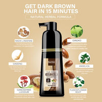Royal Glow Hair Colour Shampoo For Men & Women | 5-Minute 200ml | Natural Ingredients | Vitamin B5 | 3-in-1 (Dark Brown)
