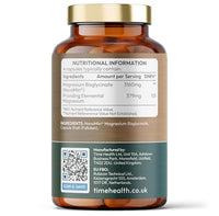 Time Health Magnesium Bisglycinate - NovoMin® 379mg - 120 Capsules - Zero Additives