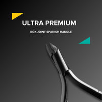 Rui Smiths Cuticle Nippers, Professional, Stainless Steel, Spanish Handle, Box Joint, Matte Chrome Plated, Single Spring (4mm Jaw/Quarter Jaw)