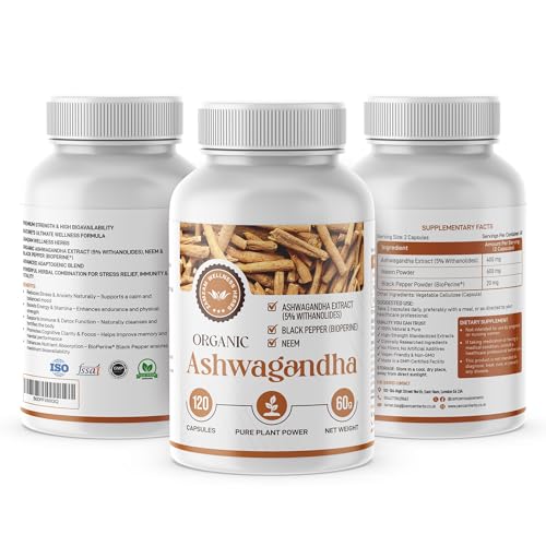Zamzam Wellness Herbs Organic Ashwagandha Extract with Neem & Black Pepper – High-Strength Herbal Supplement for Stress Relief, Immunity & Energy Support