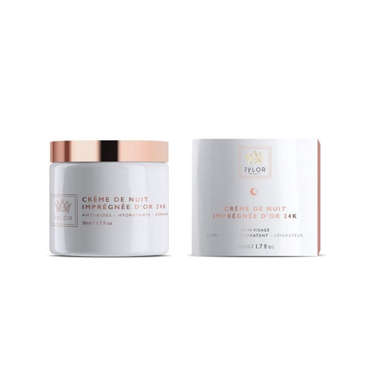 Moisturizing night cream, anti-wrinkle night cream, 24 karat gold, made in France