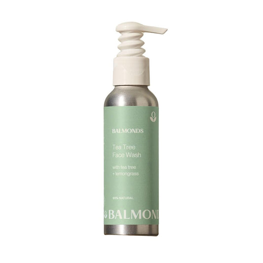 Balmonds Tea Tree Face Wash - 99% Natural Foaming Cleanser with Lemongrass for Sensitive, Breakout-Prone Skin and face wash for acne prone skin, Vegan, Paraben-Free, 125ml