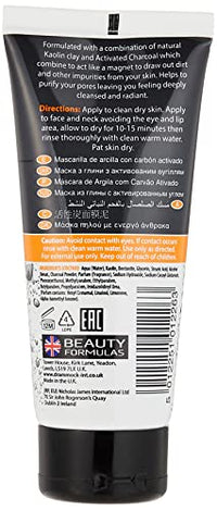 Beauty Formulas With Activated Charcoal Clay Mask 100 millitres