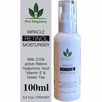 Pro-Elegance Skincare Retinol Moisturiser cream 2.5% 100ML For Day & Night with Hyaluronic Acid Vitamin E & Aloe Vera Anti Aging Face & Neck Eye Bags Dark Circles & Crows Feet