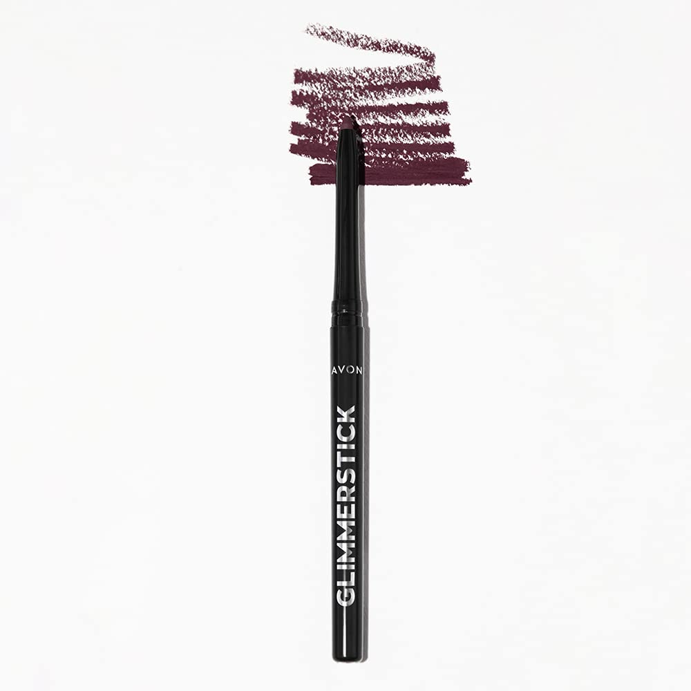 Avon Glimmerstick Lip Liner Deep Plum, Infused with Vitamin E for Smooth-Glide Application and Defined Lips