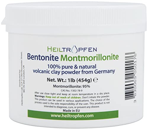 Bentonite Montmorillonite powder | 1 Pound - 454 g | ULTRA FINE | Montmorillonite content 95% | Natural Mineral Dust | Heiltropfen®