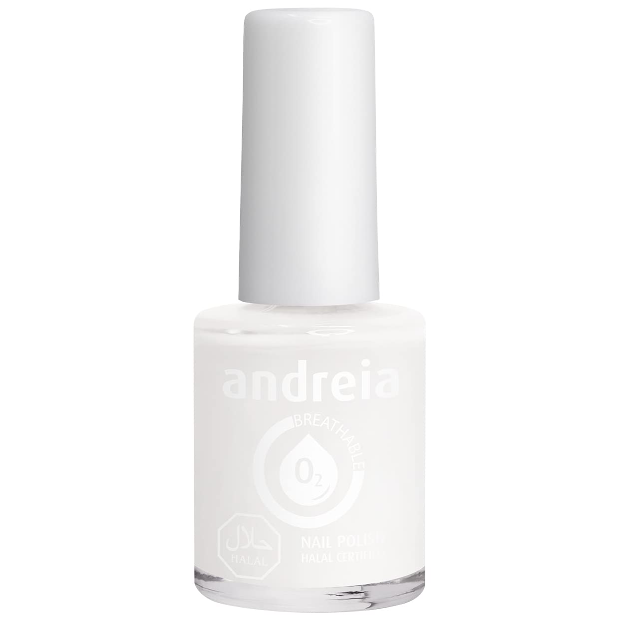 Andreia Halal Breathable Nail Polish - Water Permeable Nail Polish - Glossy Halal Nail Polish Vegan and Cruelty-Free - B20 Pearl White - Shades of Clear and Blue 10.5 ml