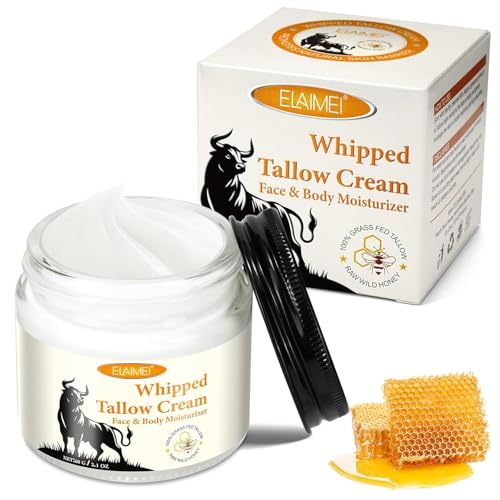 JCZQDRPC Beef Tallow Honey Balm, Tallow & Honey Skin Cream, Organic Grass Fed Tallow Balm