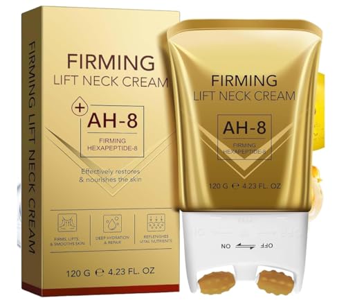 KeapSeek AH-8 Firming Neck Cream for Skin – Moisturizing & Tightening Lotion with Roller Application. Rejuvenates & Repairs Sagging Skin