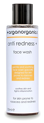 argan organics Rosacea Face Wash - Anti Redness Cleanser - Sensitive Skin Face Wash (150ml)