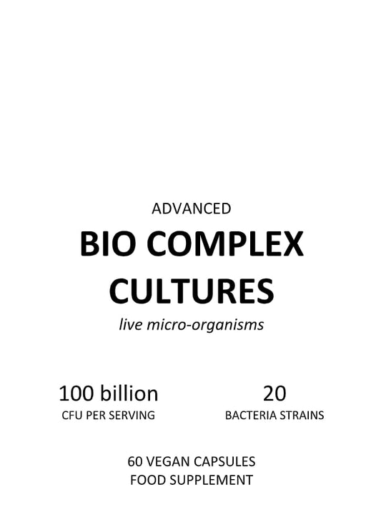 ALPHA01 Bio Cultures Complex Probiotics - 100 Billion CFU - 20 Live Bacterial Cultures - 60 Vegan Capsules for Women & Men - Lactobacillus Acidophilus, Gasseri, Rhamnosus & Reuteri - by Alpha01