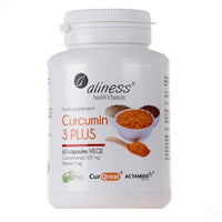 Aliness Curcumin 3 Plus with Piperine, 60 Vegan Capsules