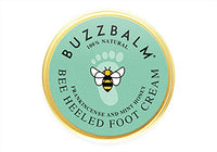 BUZZBALM Foot Cream for Cracked Heels and Dry Skin Bee Heeled Heel Balm Completely Natural Cracked Heel Repair Cream with Frankincense and Peppermint Honey (85g)
