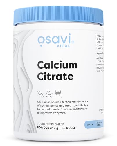 OSAVI Osavi Calcium Citrate Powder – 240 g | Highly Absorbable Calcium for Bone, Muscle & Nerve Support | Essential for Healthy Bones, Teeth & Digestion | Clean Label | Vegan–Friendly