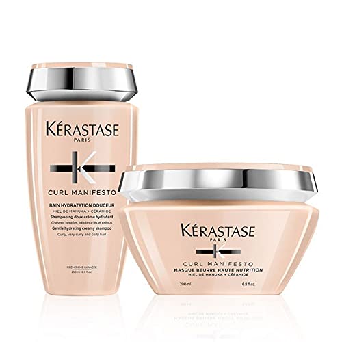 KERASTASE Kerastase DUO Curl Manifesto Bain Hydratation Shampoo 250ml & Curl Manifesto Nourishing Butter Hair Masque 200ml