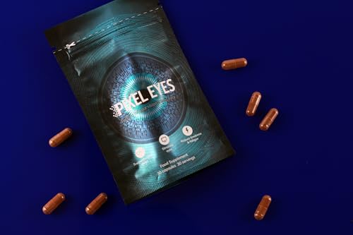 Pixel Eyes- Eye Supplement for Digital Strain & Vision Health- Contains Bilberry, Pine Bark, Astaxanthin, Lutein & Zeaxanthin (30-Day Supply)