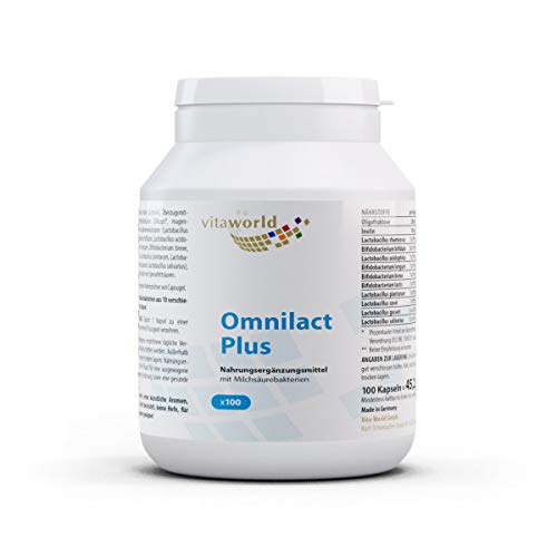 Vita World Omnilact Plus 100 Capsules Lactobacillus Bifidobacterium Probiotic Made in Germany