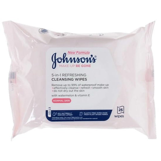 Johnson's Face Care Make Up Be Gone Refreshing Wipes - Pack of 25