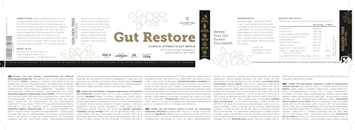 GOLDEN TREE Golden Tree Gut Restore - 100% Natural Blend of 7 Ingredients Clinically Proven to Support Optimal Gut Health, Relieve GI Discomfort, Stop Gut Inflammation, Improve Digestion and Balance Gut Flora