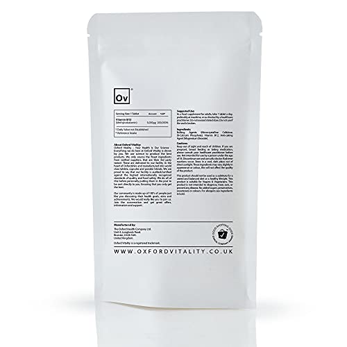 Ov OXFORD VITALITY 5000 mg Vitamin B12 Tablets, 500-Count