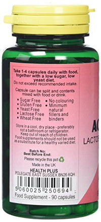 Health Plus Acidophilus Probiotic Digestive Health Supplement - 90 Capsules