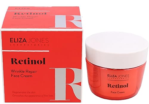Eliza Jones Laboratories Eliza Jones Face Cream, Retinol Cream, Moisturising, Anti Wrinkle and Radiant Skin Effect (Retinol Wrinkle Repair with vitamin A derivative) 50 ml