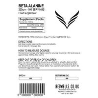 Beta Alanine Powder REDWELLS Premium Quality No Additives Amino Acid - 250g Pack