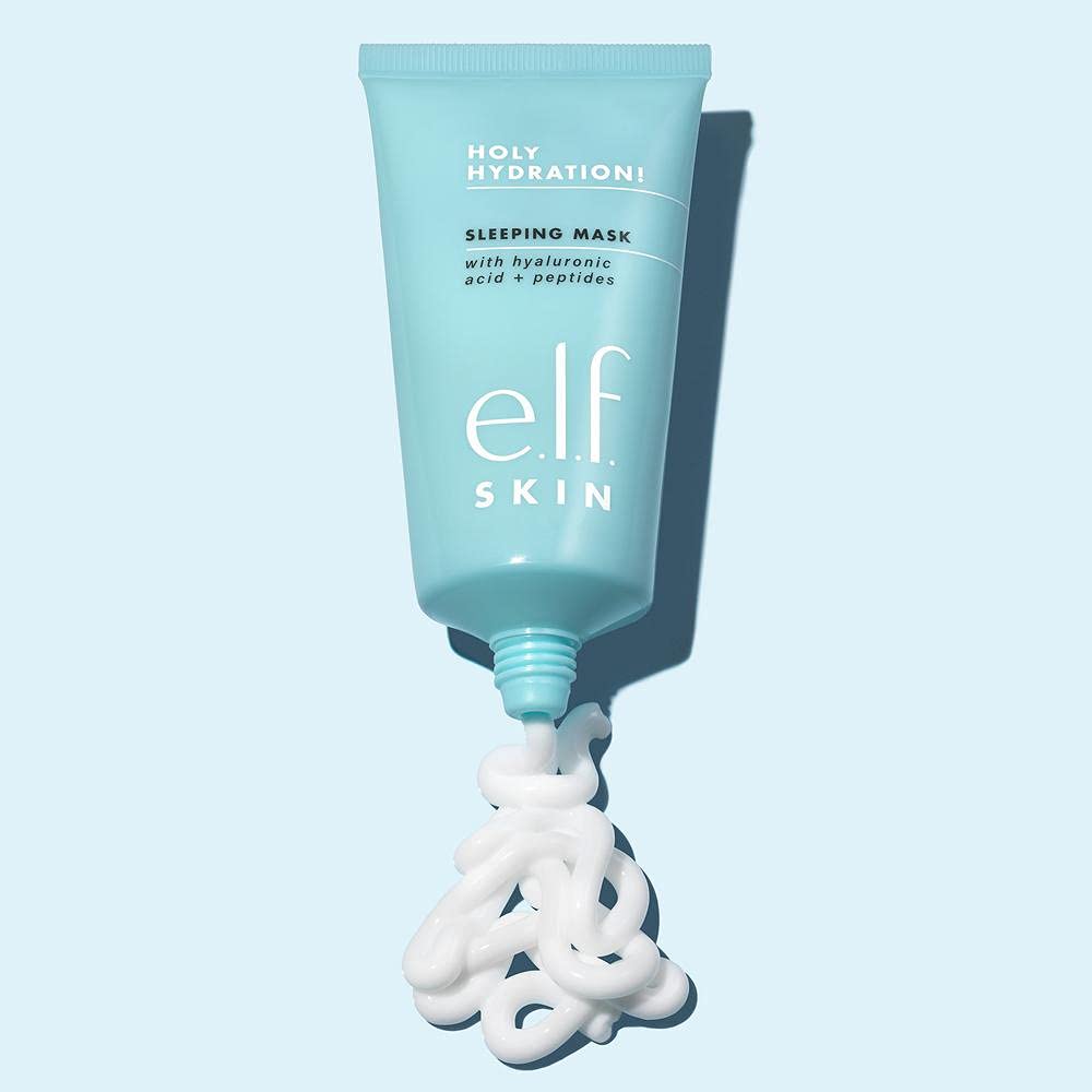e.l.f. SKIN Holy Hydration! Sleeping Mask, Moisturizing & Plumping Dual-Use Sleep Or Rinse-Off Face Mask, Soothes Skin With A Creamy Formula, 2.7 Fl Oz