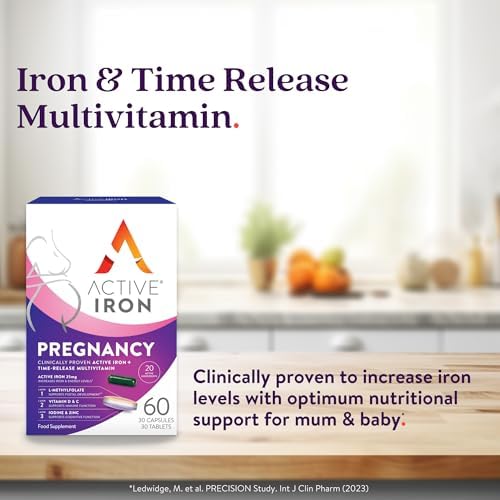 Solvotrin Active Iron Supplement 25mg + Pregnancy Multivit, 30 Capsules + 30 Tablets